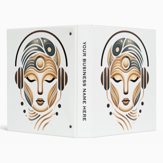 Minimalist Zen Music Goddess Geometric Abstract Binder (Background)