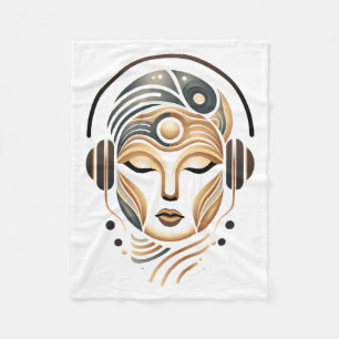 Minimalist Zen Music Goddess Geometric Abstract Fleece Blanket