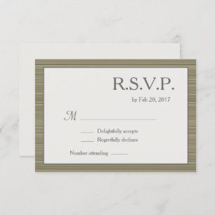 Minimalist zen olive green grey stripes rsvp invitation