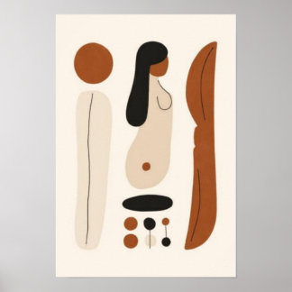 Minimaliste Abstrait Femme Art Mural | Moderne 