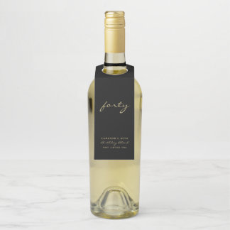 Minimaliste âge noir et or Étiquette de vin d'anni