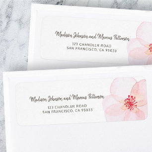 Minimaliste + Aquarelle Florale Adresse de retour