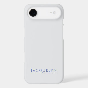 Minimaliste Blanc Bleu Élégant Moderne Nom