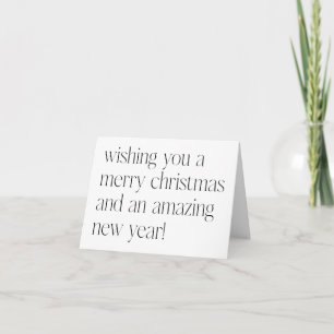 Minimaliste Blanc Noir Noël Nouvel An Carte Vierge