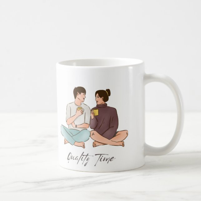 MINIMALISTE Brown COUPLE MUG (Droite)