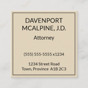 Minimaliste, Carte de visite professionnel du droi