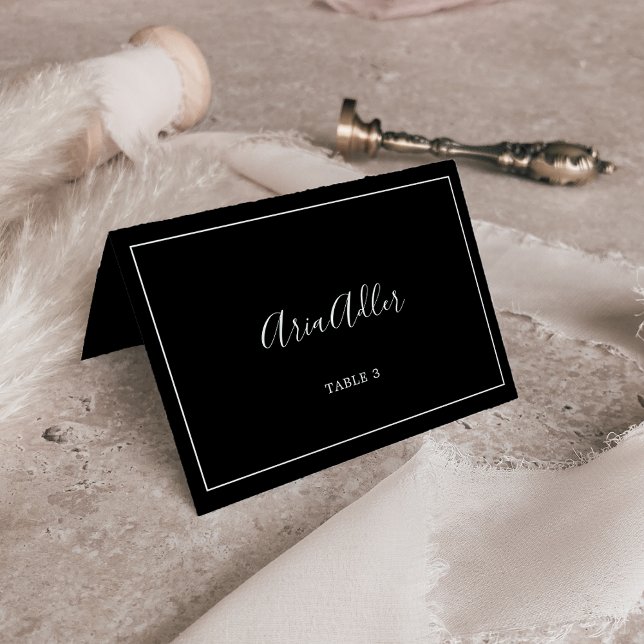 Minimaliste | Cartes noires foncées Mariage (Créateur téléchargé)