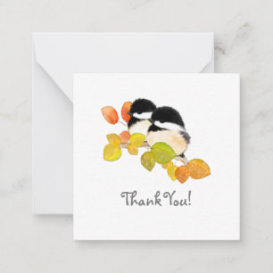 Minimaliste Chickadee Remercier Carte Note