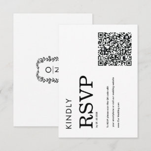 minimaliste classique simple QR noir et blanc RSVP