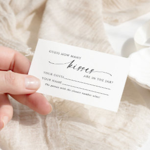Minimaliste Combien de baisers Douche Carte de jeu