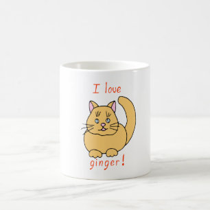 Minimaliste Cute I love ginger cat Coffee Mug
