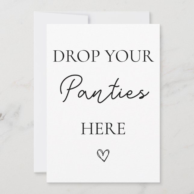 Minimaliste Déposez Vos Culottes Carte Bachelorett (Devant)