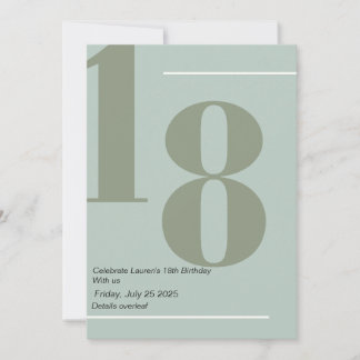 Minimaliste, Élégant 18e Invitation