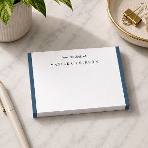 Minimaliste Élégant Chic Notes Post-it Bleu Marine