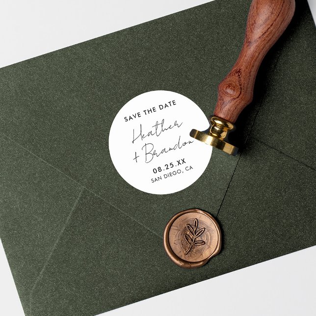 Minimaliste Enregistrer La Date Stickers Mariage (Créateur téléchargé)