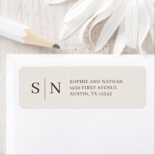 Minimaliste et Chic Monogramme Crème Blanc et Ma