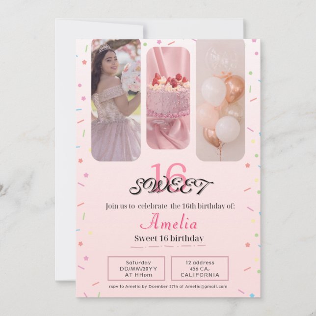 Minimaliste et cuties doux 16 Invitation (Devant)