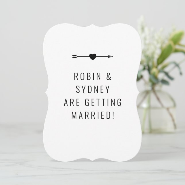 Minimaliste | FAIRE-PART FIANÇAILLES | Carte | W (Debout devant)