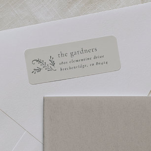Minimaliste Green & Cream Botanique Adresse de ret