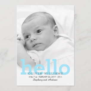 Minimaliste Hello Baby Birth Photo Faire-part