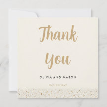 Minimaliste Ivory Terrazzo Mariage Carte de remerc