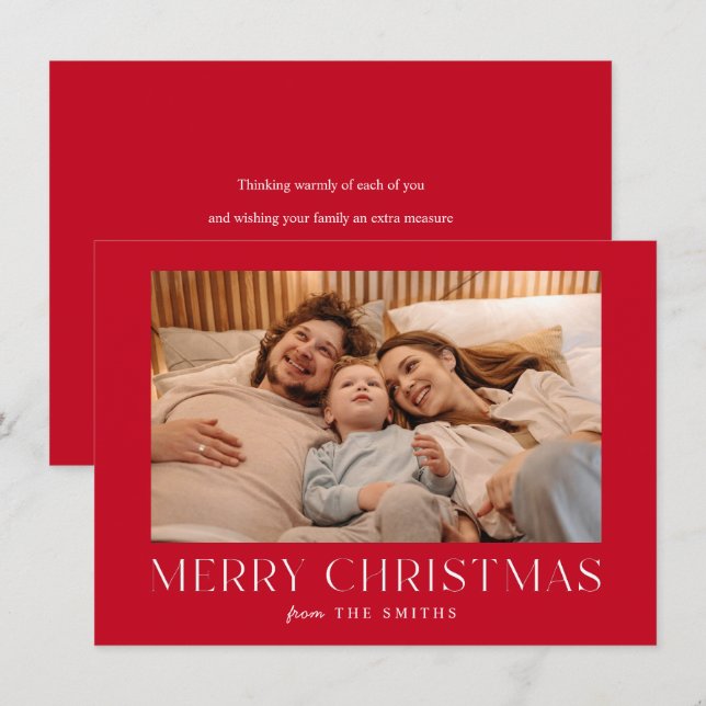 Minimaliste Joyeux Carte photo de Noël (Devant / Derrière)