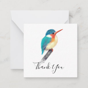 Minimaliste Kingfisher Bird Merci Cartes de notes