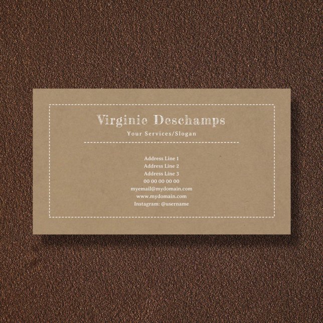 Minimaliste Kraft Rustique Carte de visite (Kraft & Rustic Business Card)