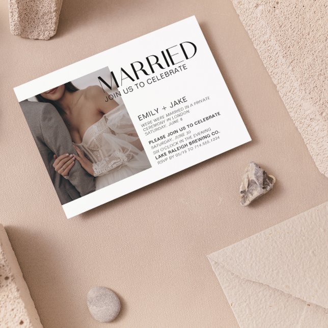 Minimaliste marié 2 Mariage photo Faire-part (Créateur téléchargé)