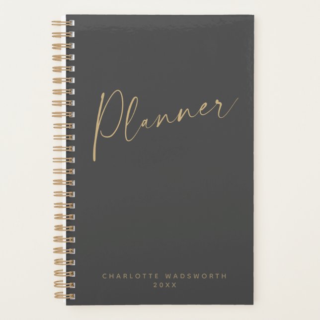 Minimaliste moderne Black Gold personnalisé hebdom (Devant)
