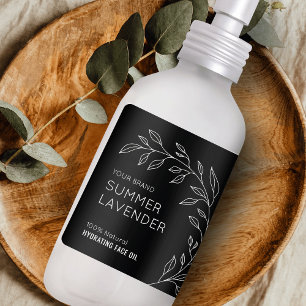 Minimaliste moderne Botanique Noir Room Spray Étiq