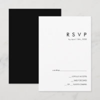 Minimaliste moderne | Carte RSVP noire