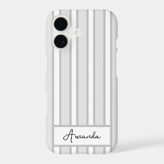 Minimaliste Moderne Gris Rayure Personnalisé