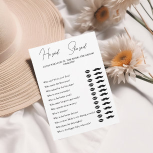 Minimaliste moderne Il dit qu'elle a dit carte de 
