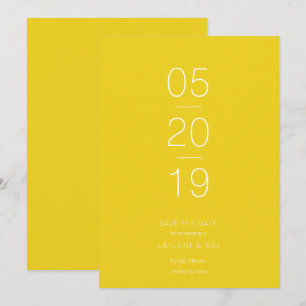 Minimaliste moderne Jaune Enregistrer la carte Dat