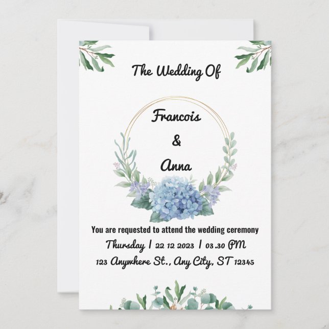 Minimaliste Moderne Simple Mariage Invitations (Devant)