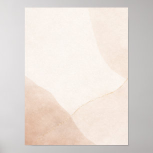 Minimaliste Neutre Abstrait Affiche d'Art Mural – 