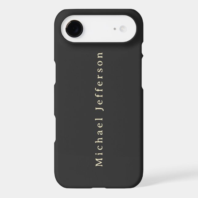 Minimaliste noir mat tendance Nom propre  (Verso)