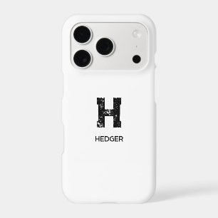 MINIMALISTE NOIR UNE LETTRE MONOGRAMME NOM BLANC