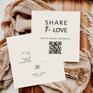 Minimaliste Partager les cartes de table Love QR C