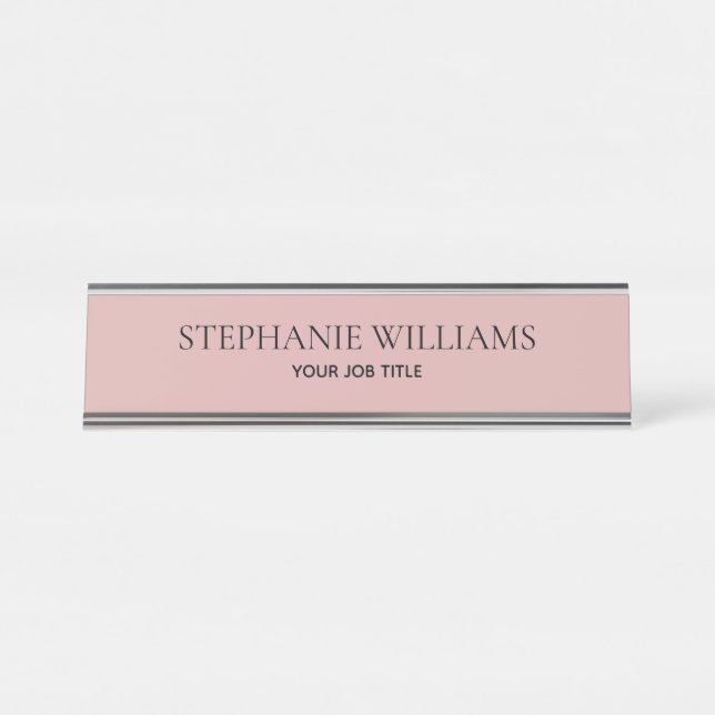Minimaliste Plaque de Bureau Rose Poussiéreuse Per (Devant)