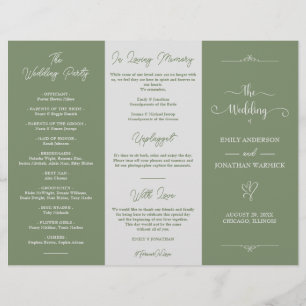 minimaliste Sage Vert Blanc Luxe Programme de mari