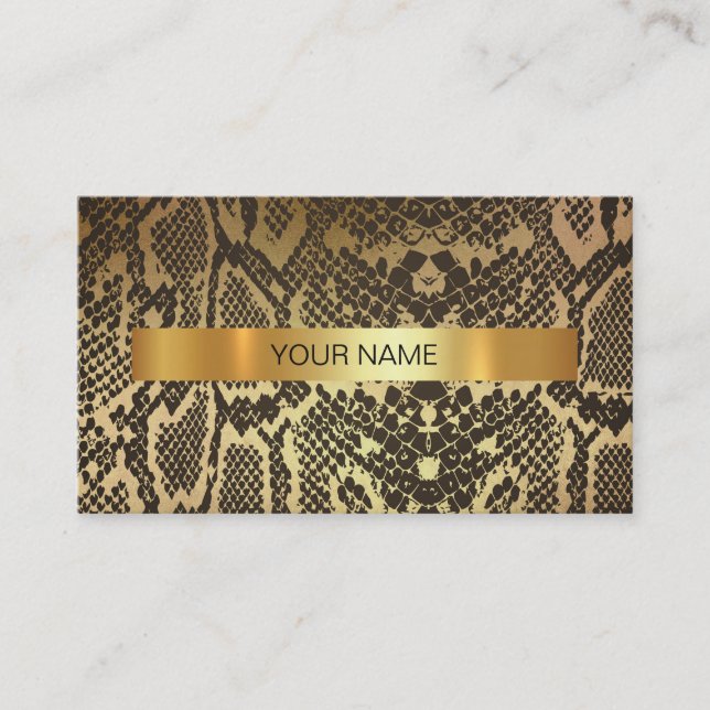 Minimaliste Shiny Gold Python Vip Carte de visite (Devant)