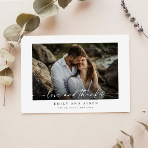 Minimaliste simple amour et merci photo Mariage
