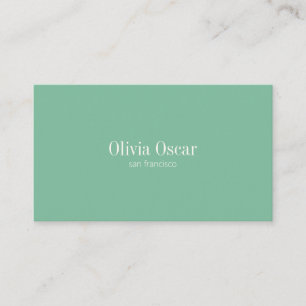 Minimaliste Simple Carte de Visite Verte Tendance 