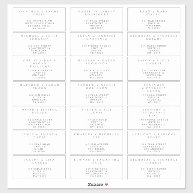Minimaliste simple Étiquettes de adresse d'invités (Feuille)