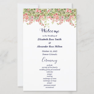 Minimaliste Simple Joli programme de mariage de vi