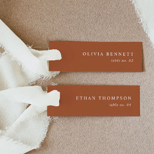 Minimaliste Terracotta Mariage Nom Cartes de Place