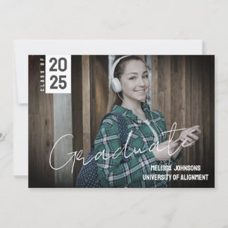Minimalistic 2 Photo Graduation Announcement