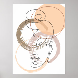 Minimalistic Abstract Line Budha Poster